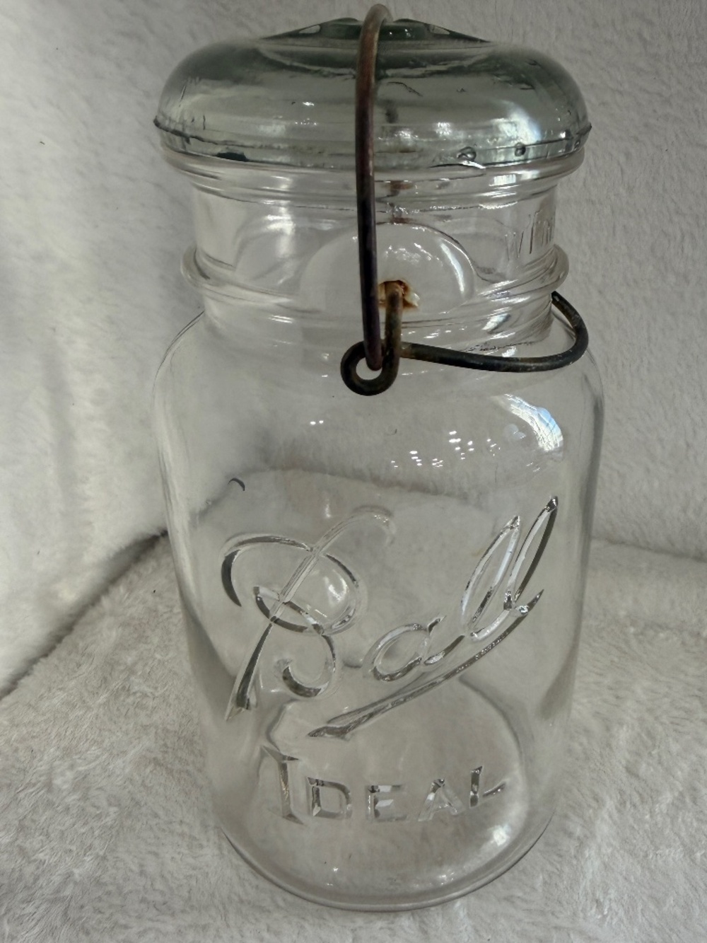 Vintage Ball Ideal #0 - 1 Quart Jar & Glass Lid Wire Closure Bale 1910-1923